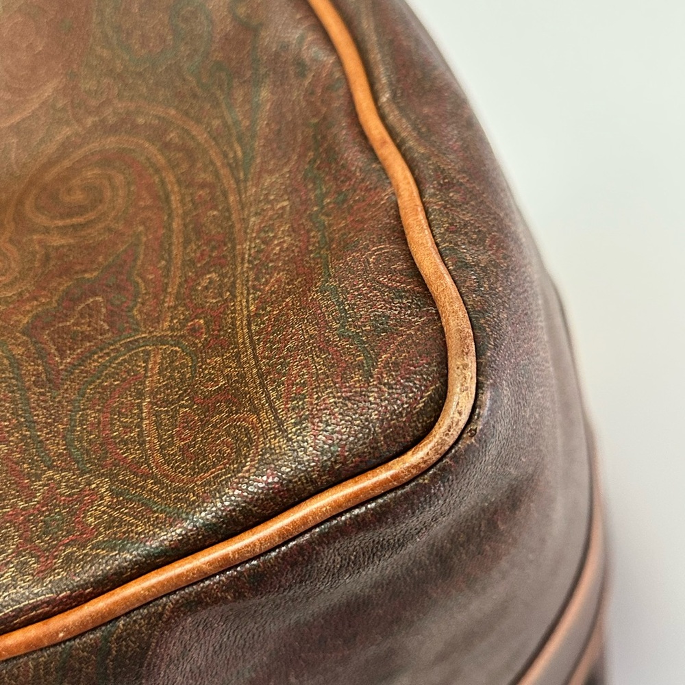 ETRO Milano Paisley Large Weekender Travel Duffel Bag with Crossbody Strap - Picture 10 of 14